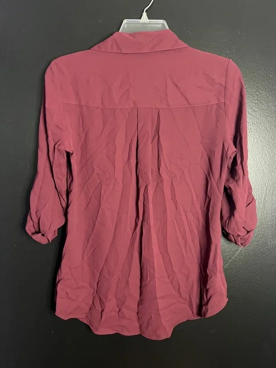 EXPRESS Burgundy Portofino Button-Down Shirt - Picture 2 of 3